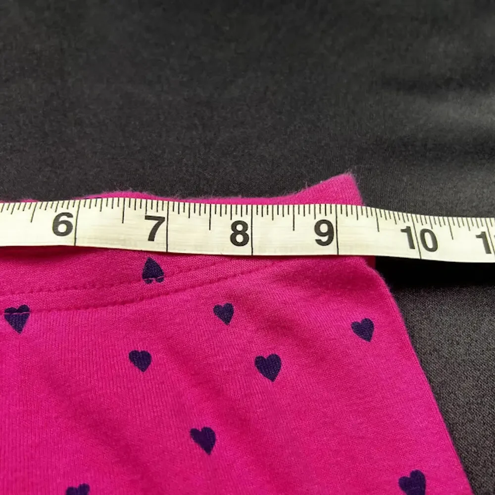 Gymboree Girls Pink Leggings Navy Blue‎ Hearts Size 6Y